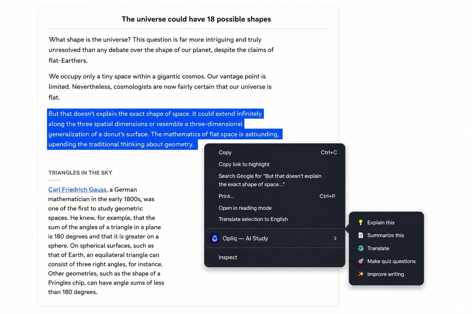Opliq project screenshots - 3